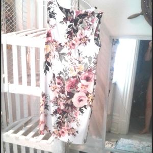 Connected knee length floral dress